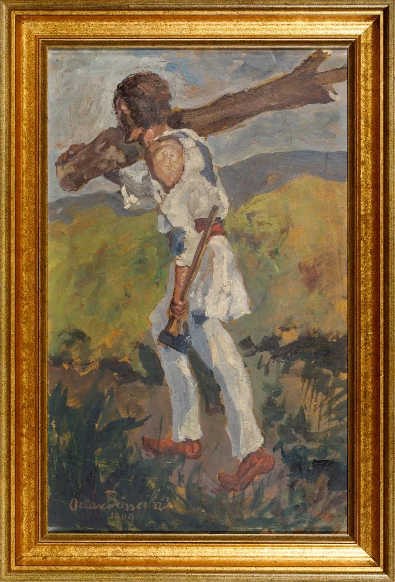 Tăietor de lemne, by Octav Băncilă, 1909