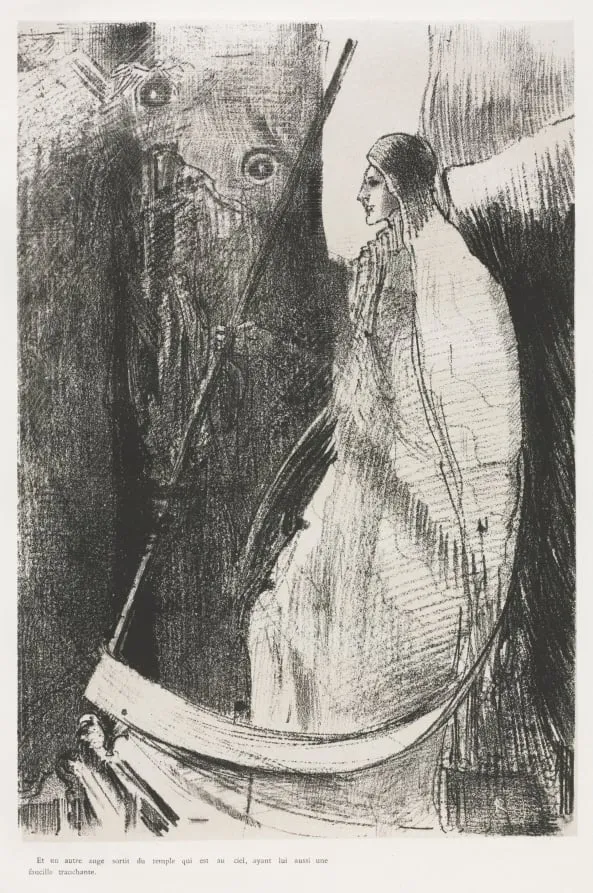 And Another Angel Came Out of the Temple which is in Heaven, and He also Having a Sharp Sickle, by Odilon Redon, 1899