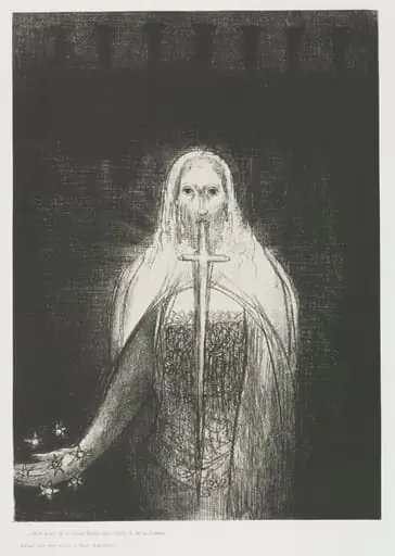And He Had in His Right Hand Seven Stars; and Out of His Mouth Went a Sharp Two-Edged Sword, by Odilon Redon