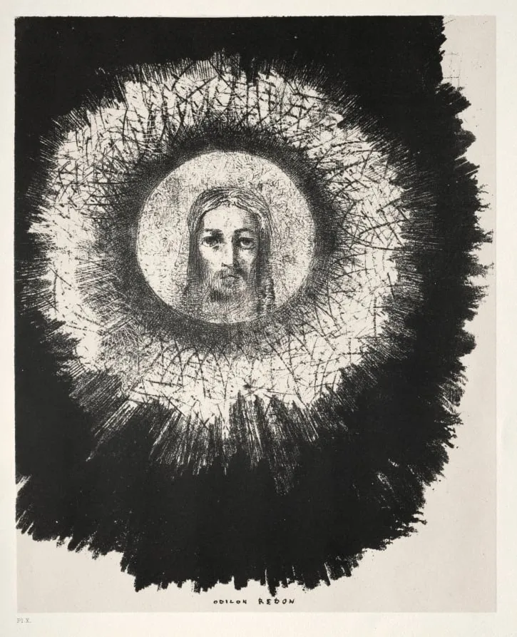 And In the Very Disk of the Sun Shines the Face of Jesus Christ, by Odilon Redon, 1888