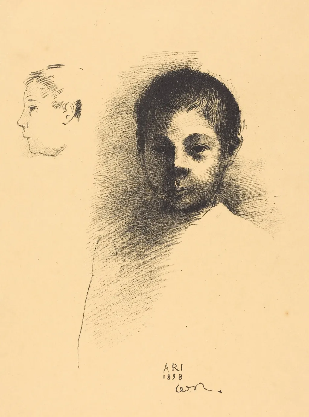 Ari, by Odilon Redon, ink, 1898