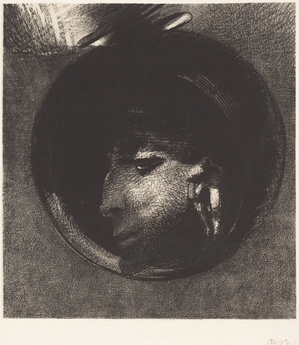 Cellule Auriculaire, by Odilon Redon, ink, 1894