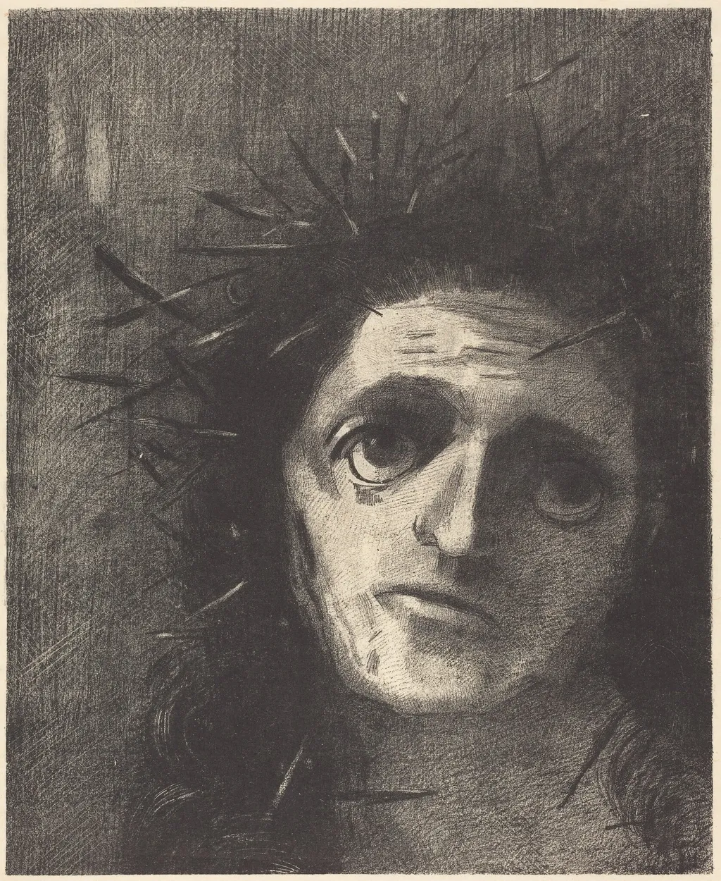 Christ, by Odilon Redon, ink, 1887