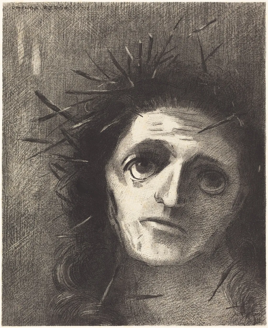 Christ, by Odilon Redon, ink, 1887