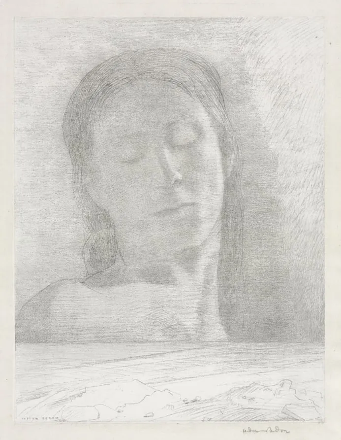 Closed Eyes, by Odilon Redon, 1890