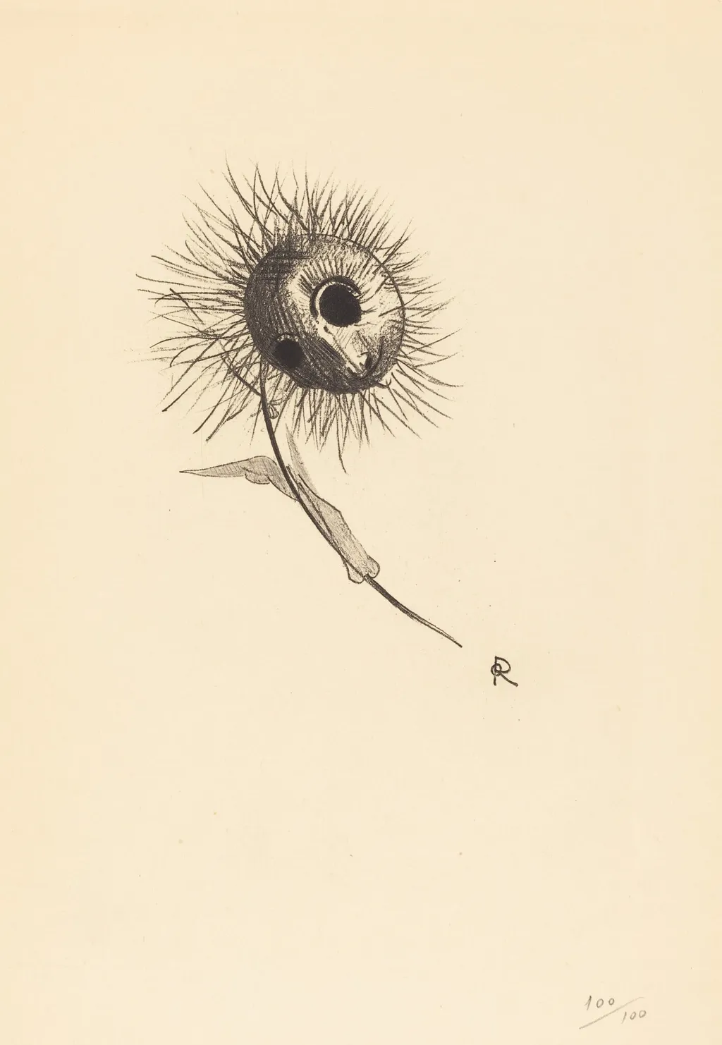 Cul-de-Lampe, by Odilon Redon, ink, 1890