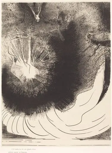 Et il tombe du ciel une grande etoile ardente (And there fell a great star from heaven burning as it were a lamp), by Odilon Redon