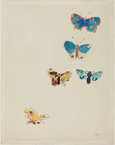 Five Butterflies, by Odilon Redon