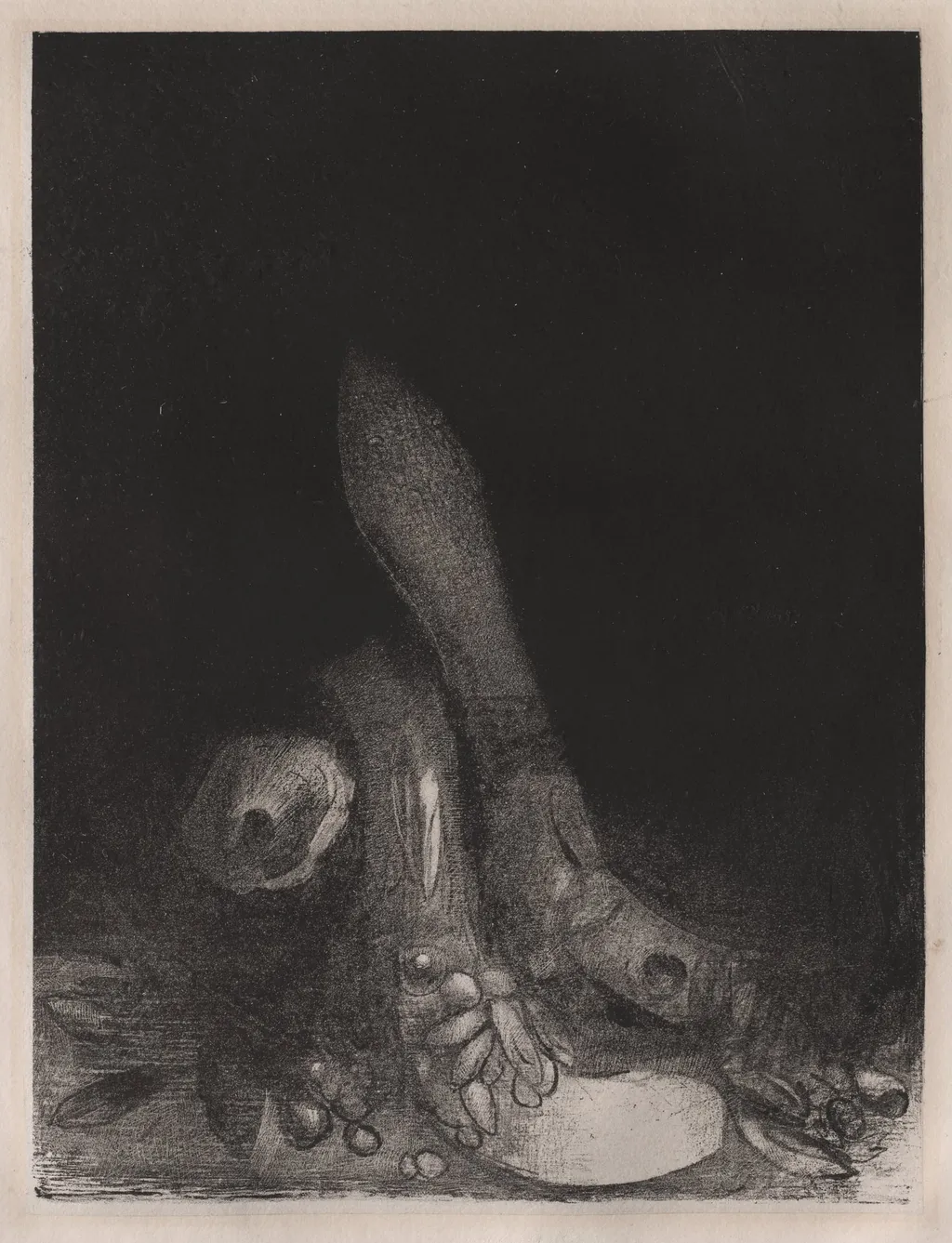 Flowers Fall and the Head of a Python Appears, by Odilon Redon, 1896
