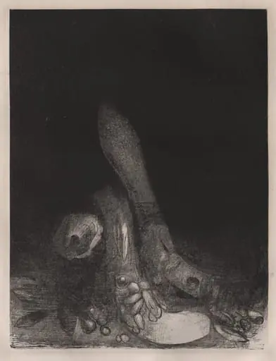 Flowers Fall and the Head of a Python Appears, by Odilon Redon