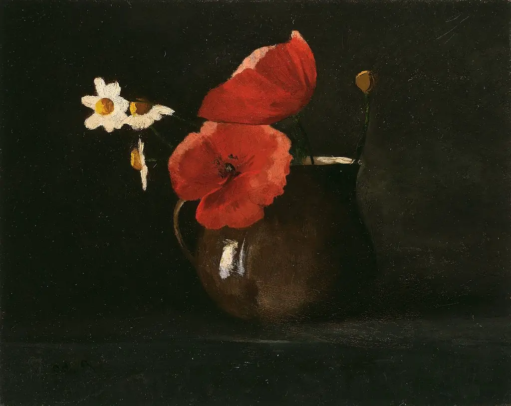 Flowers: Poppies and Daisies, by Odilon Redon