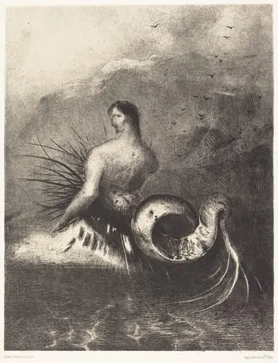 La sirene sortit des flots vetue de dards (The Siren clothed in barbs, emerged from the waves, by Odilon Redon
