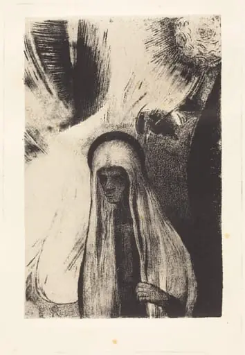 La Vieille: Que Crains-tu? Un large trou Noir! Il est vide peut-etre? (What are you afraid of? A wide black hole! It is empty, perhaps!), by Odilon Redon