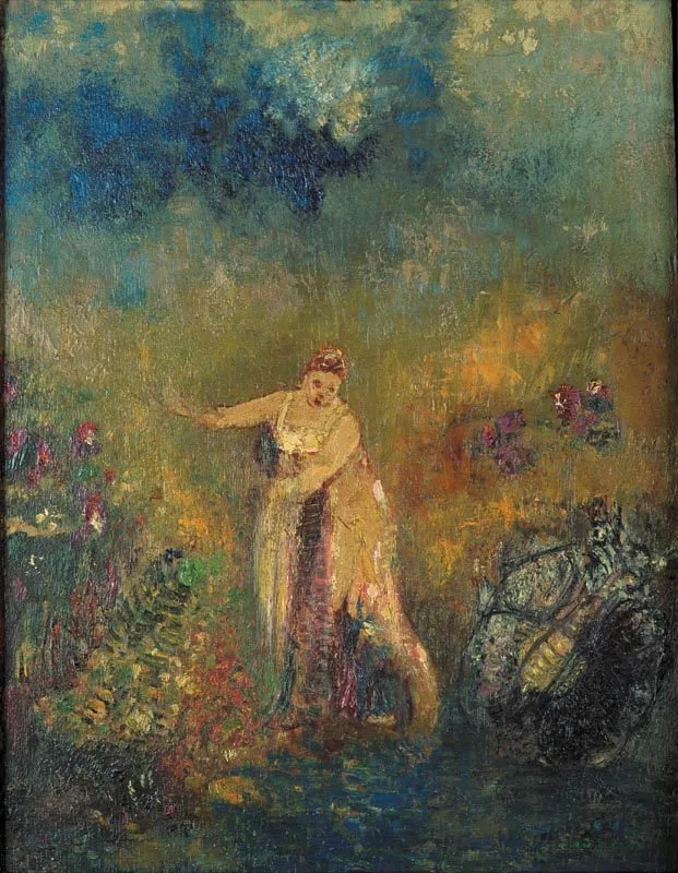 Le bain de Vénus (El baño de Venus), by Odilon Redon, oil, 1900
