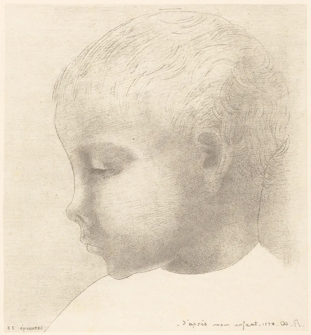 Mon Enfant (My Child), by Odilon Redon, ink, 1892
