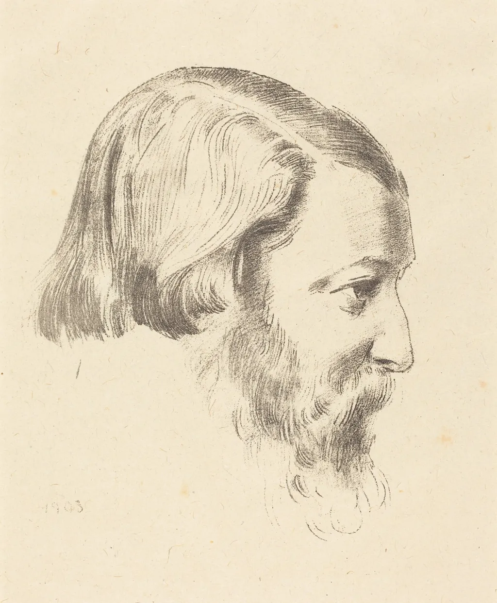 Paul Serusier, by Odilon Redon, ink, 1903
