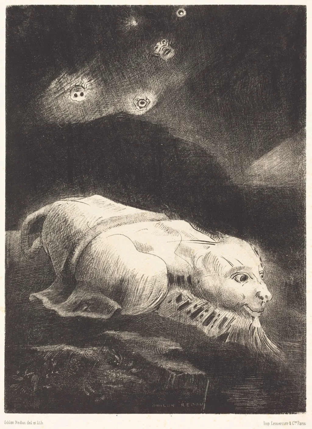 Quand s'eveillait la Vie au Fon de la matiere obscure (When life was awakening in the depths of obscure matter), by Odilon Redon, ink, 1883