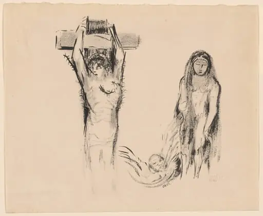 Saint Anthony and the Two Temptresses (Saint Antoine et deux Tentatrices), by Odilon Redon
