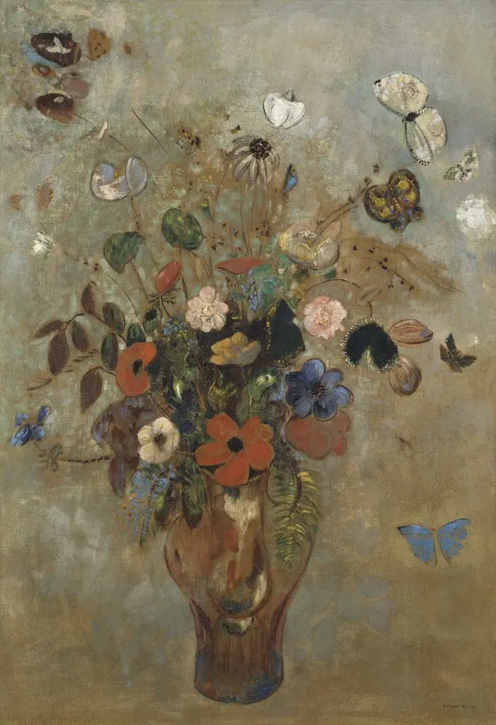 Still Life with Flowers, by Odilon Redon