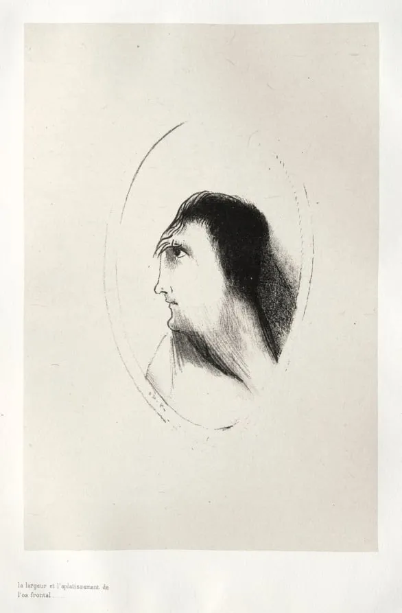 The Breadth and Flatness of the Frontal Bone, by Odilon Redon, 1896