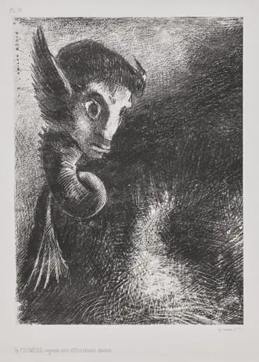 The Chimera Gazed at All Things with Fear, by Odilon Redon