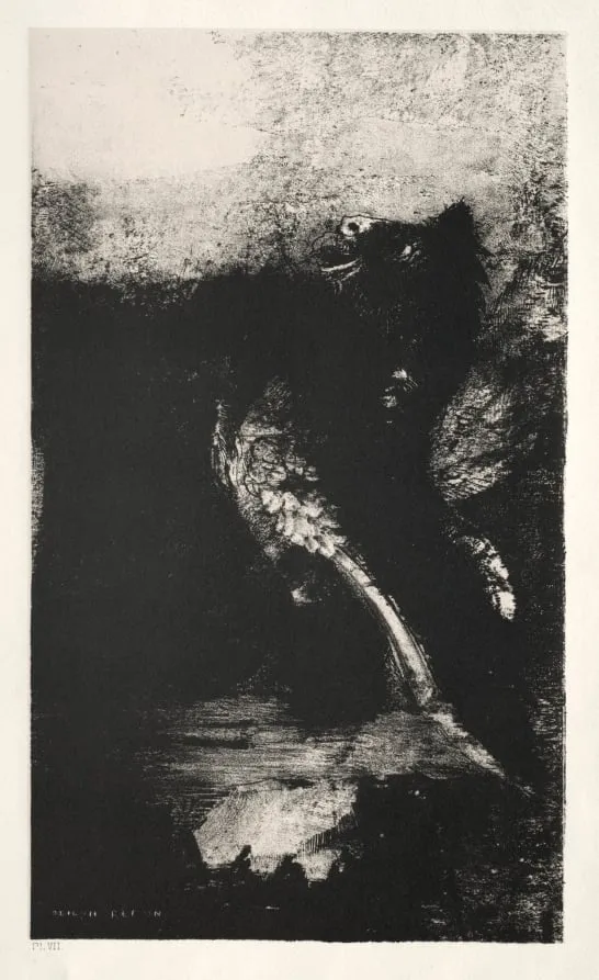 The Chimera with Green Eyes Turns, Bays, by Odilon Redon, 1888