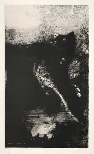 The Chimera with Green Eyes Turns, Bays, by Odilon Redon