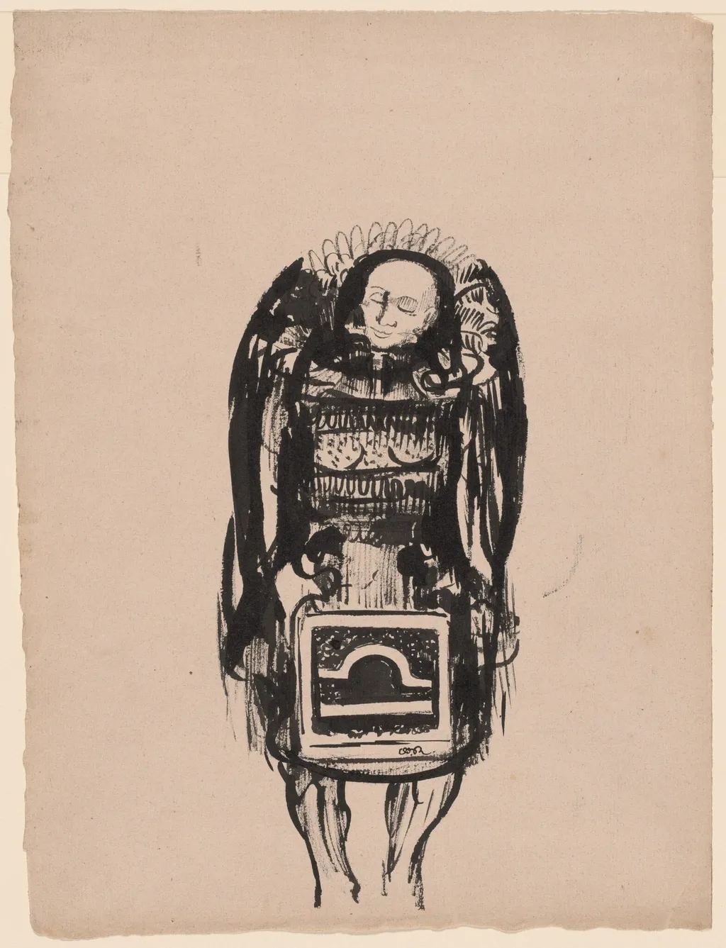 The Devil (Le Diable), by Odilon Redon, ink, 1898