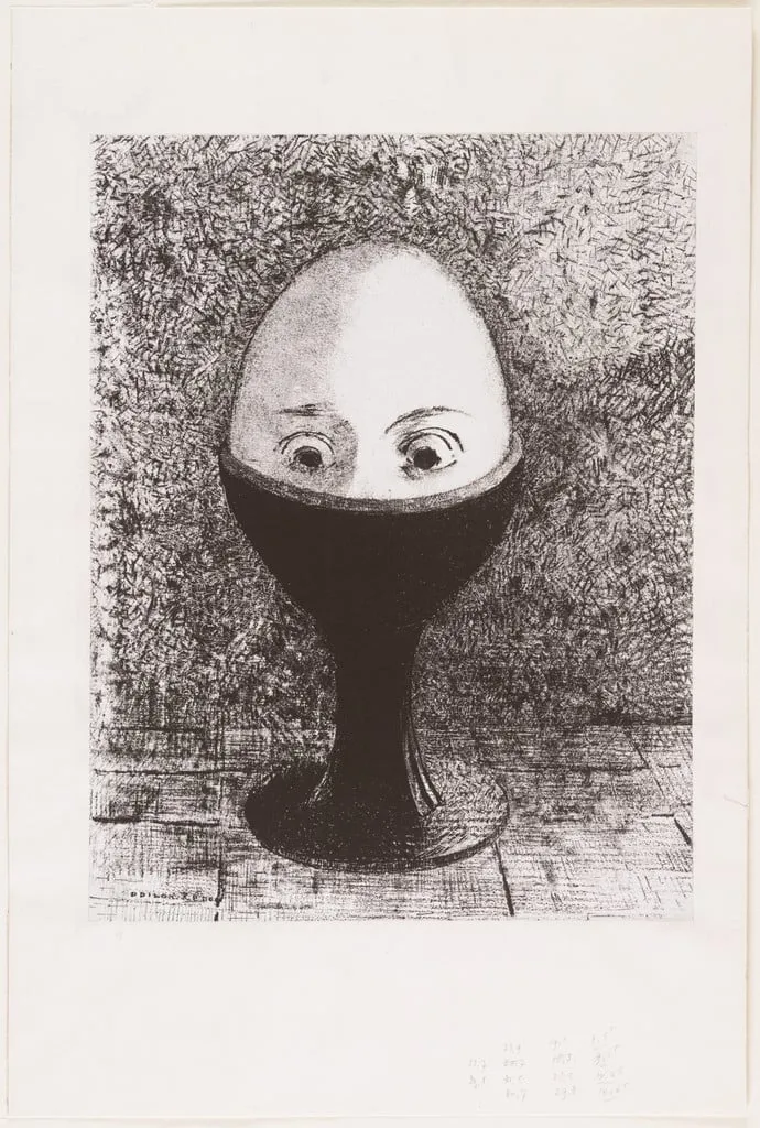 Untitled, by Odilon Redon, ink, 1885