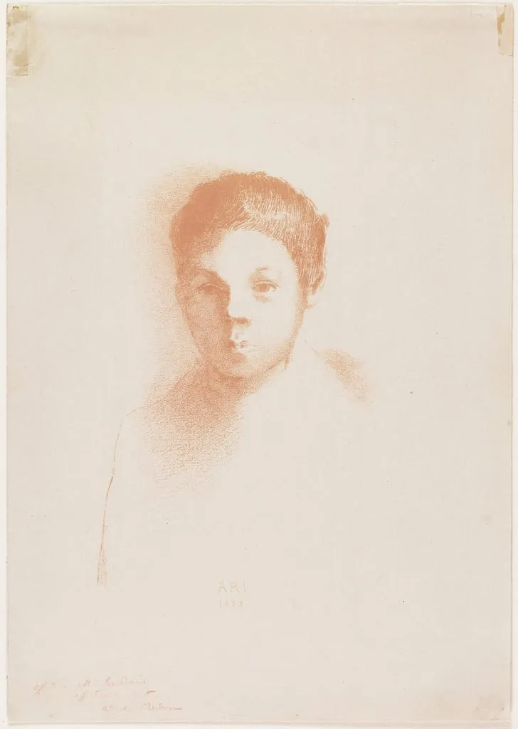 Untitled, by Odilon Redon, ink, 1898