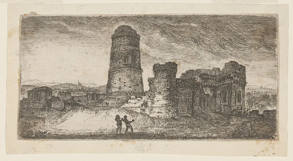 Tower at Pembroke Castle, by of Eldin, John Clerk, ink