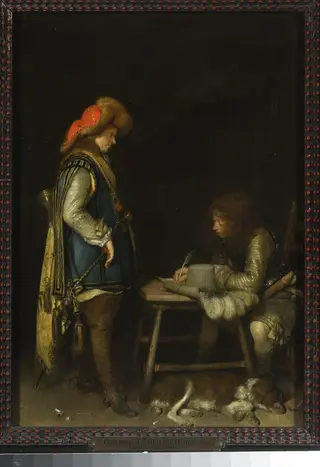 Officer writing a letter