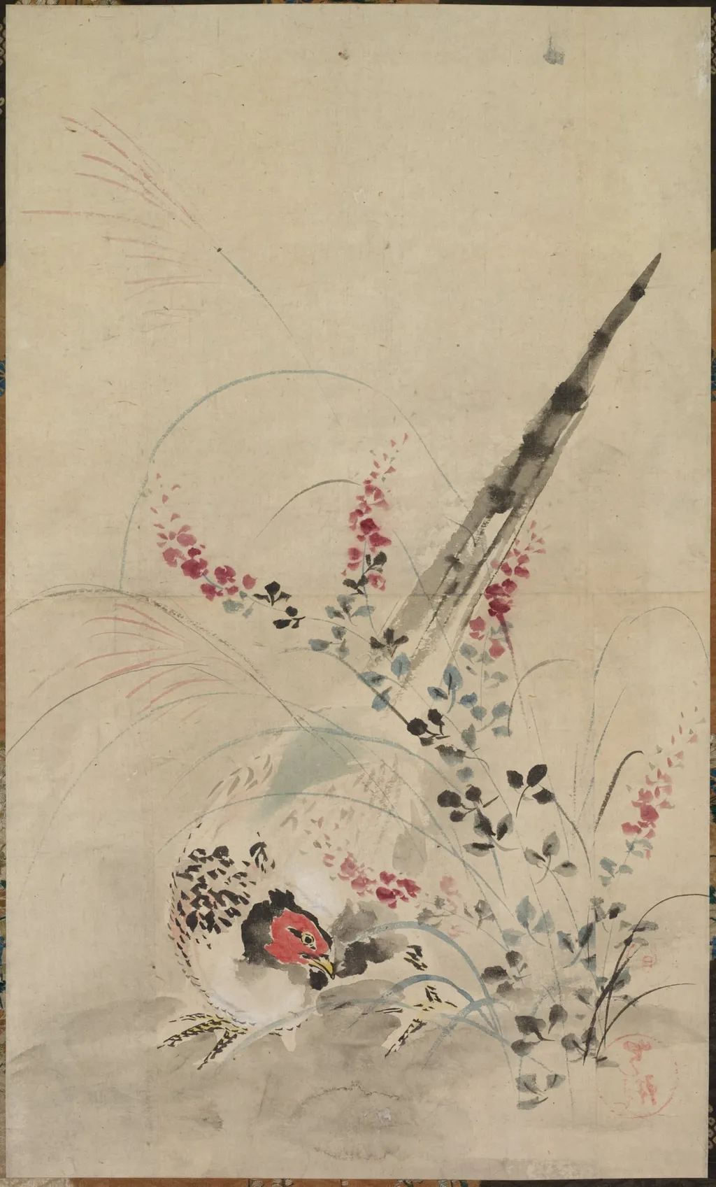 Pheasant and Grasses, by Ogata Kōrin, unspecified, 1698
