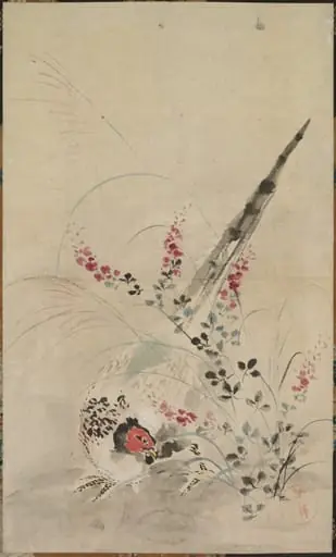 Pheasant and Grasses, by Ogata Kōrin