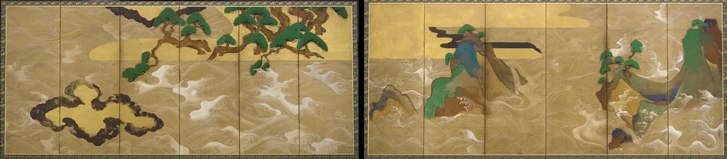 Waves at Matsushima, by Ogata Kōrin, unspecified, 1650