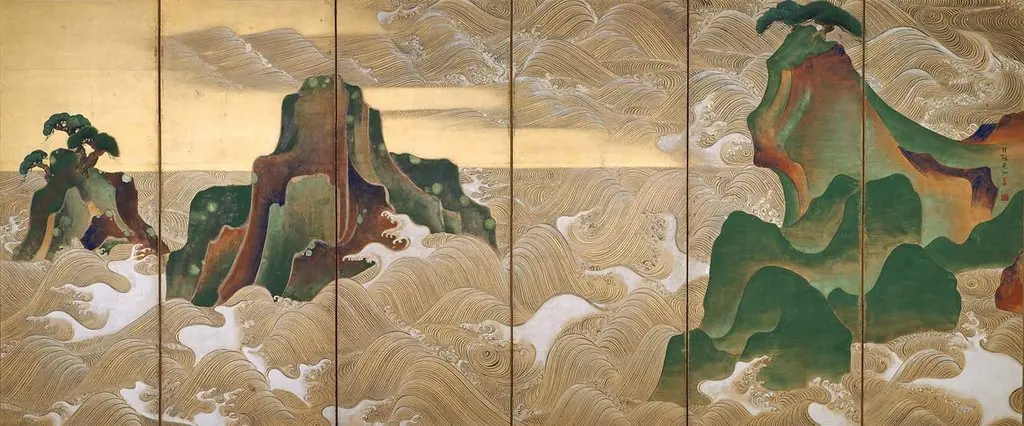 Waves at Matsushima, by Ogata Kōrin