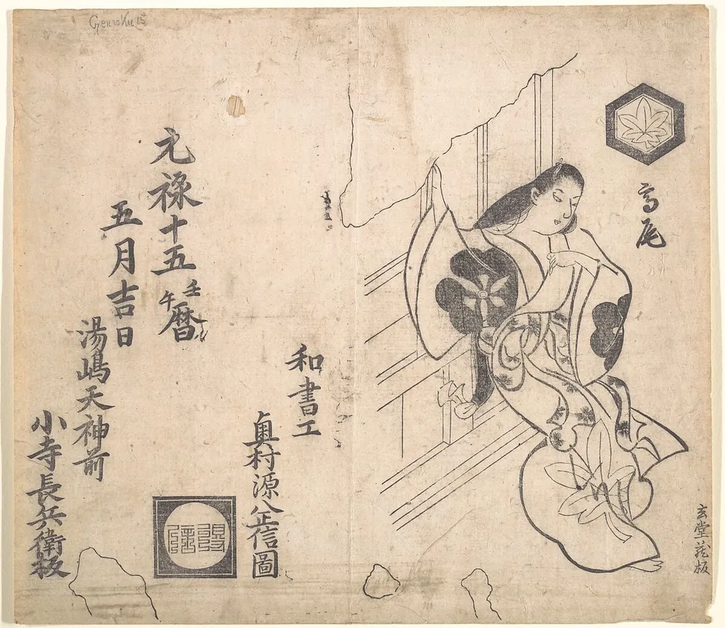 Untitled, by Okumura Masanobu, ink, 1725