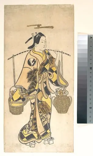 奥村利信画　恋愛御籤売り|A Young Man as a Seller of Love Prophecies, by Okumura Toshinobu