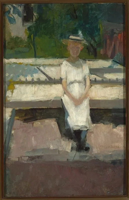 Girl in the garden, by Olga Boznańska, oil, 1898