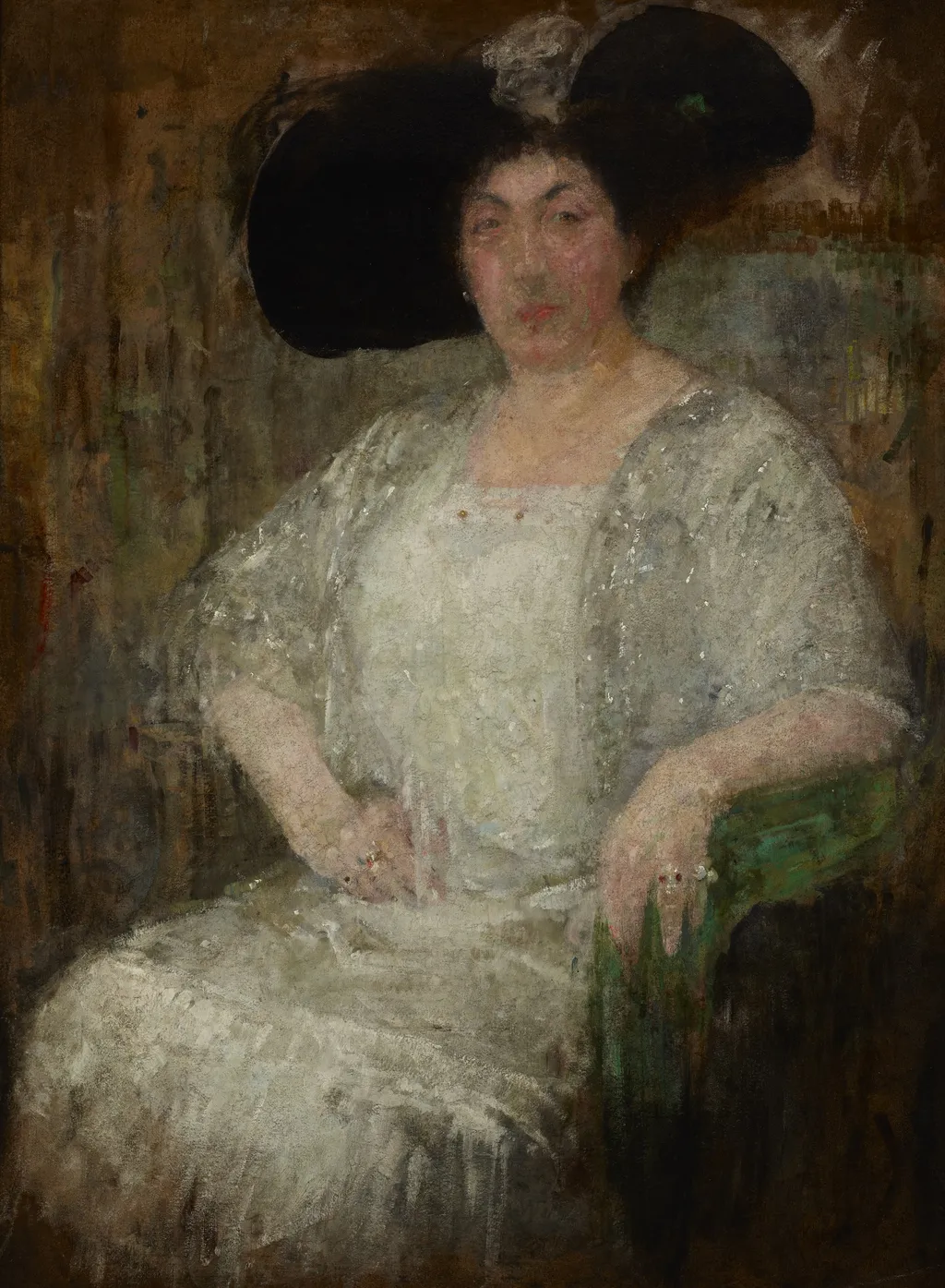 Portrait of a French Lady-Writer Gabrielle Réval, by Olga Boznańska, unspecified, 1912