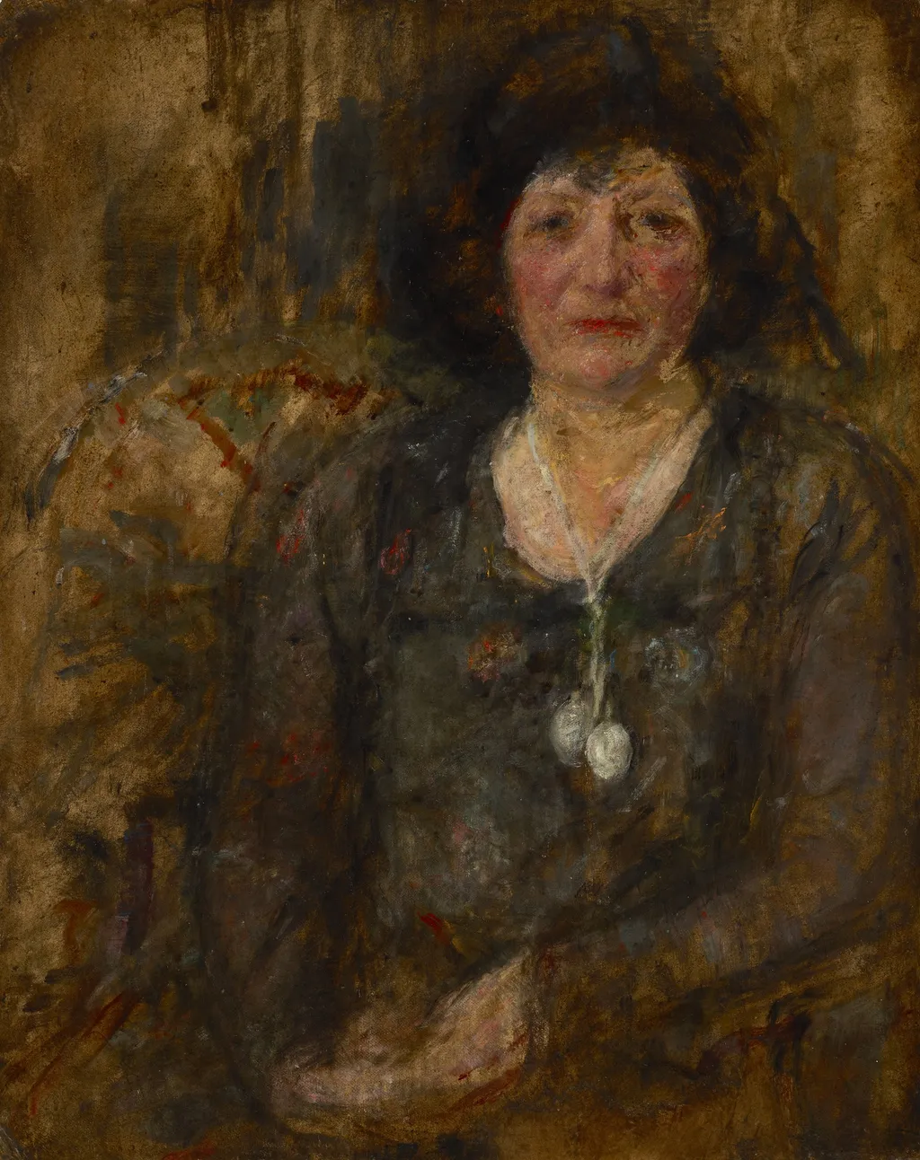 Portrait of a Lady with a Necklace, by Olga Boznańska, unspecified, 1915