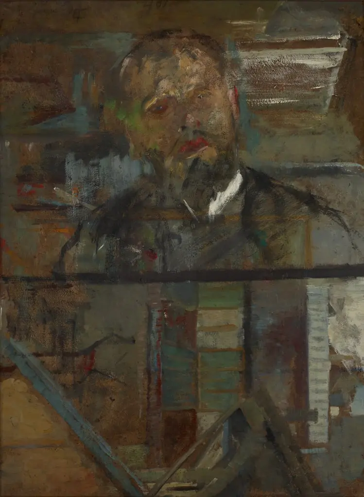 Sketch Portrait of a Man – two-sided painting, by Olga Boznańska