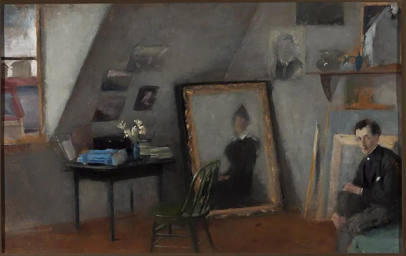 Studio interior, by Olga Boznańska, oil, 1898