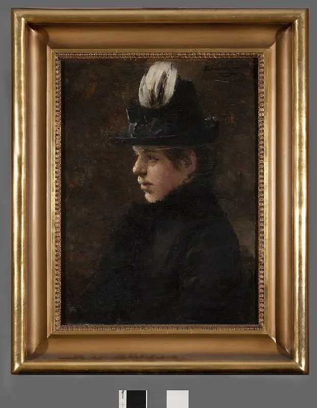 Study of a girl in a hat with a little feather, by Olga Boznańska, unspecified, 1899