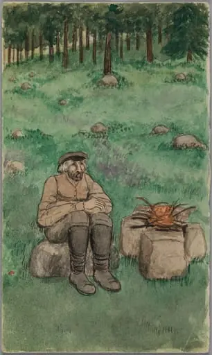 Ilola. Vänjärin Otto savustaa kaloja.
