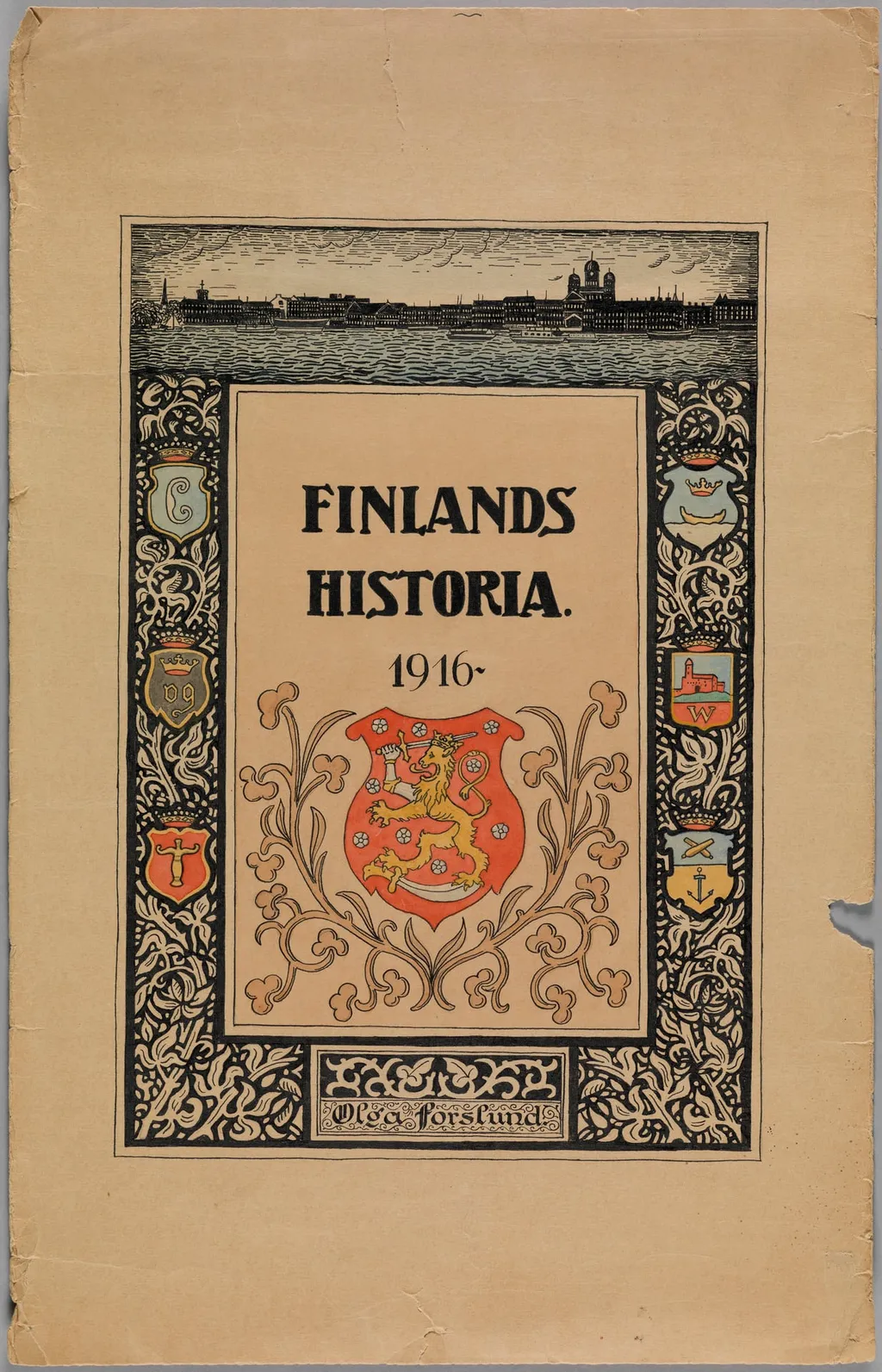 Kirjankannen malli teokseen Finlands Historia, by Olga Forslund