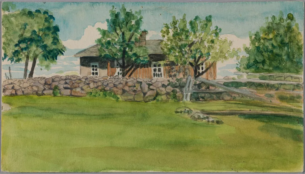 Ramsön maisemia. Maalaistalo., by Olga Forslund