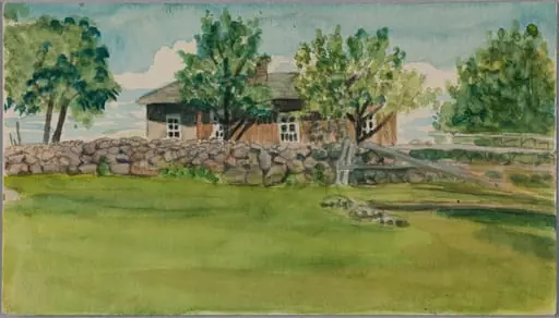 Ramsön maisemia. Maalaistalo., by Olga Forslund