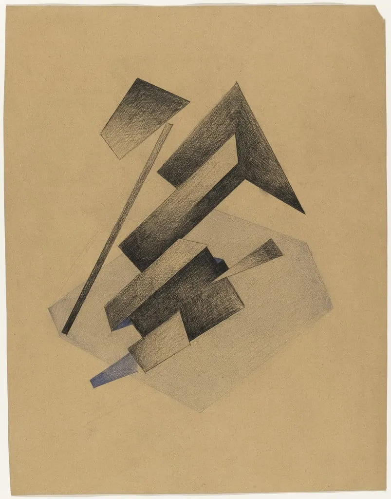 Untitled, by Olga Rozanova, charcoal, 1916