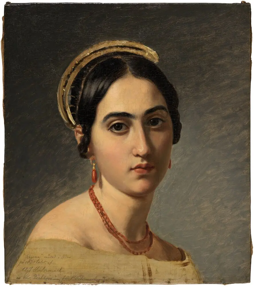 Regina. Roman Girl with Choral Necklace and Earrings, by Olof Johan Södermark
